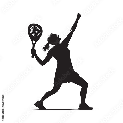 pickleball grandma winning match celebration vector silhouette clip art logo design illustration
