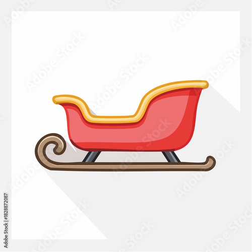Christmas sleigh on white background