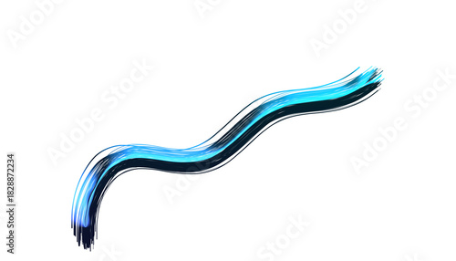 A blue brush stroke isolated on transparent background creates a dynamic and artistic element, perfect for adding a touch of creativity to any design