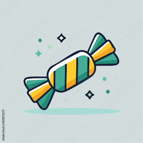 Toffee bonbon icon, flat style 