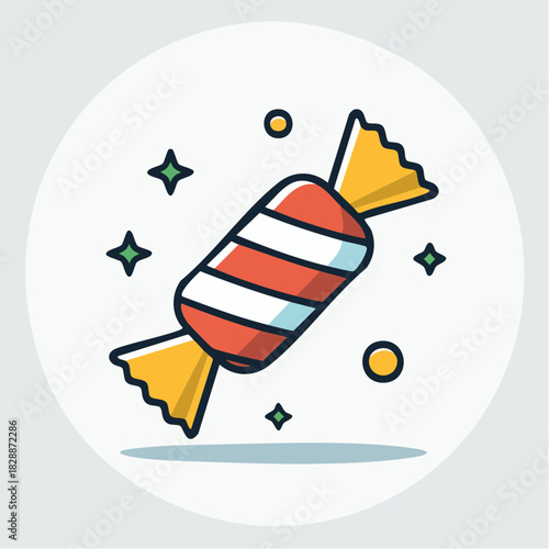 Toffee bonbon icon, flat style 