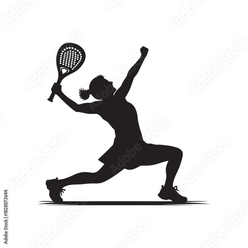pickleball grandma winning match celebration vector silhouette clip art logo design illustration