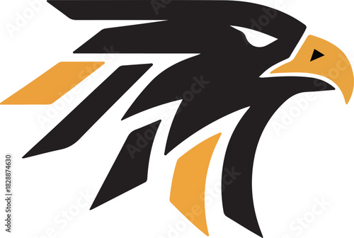 Eagle head silhouette vector illustration with modern design