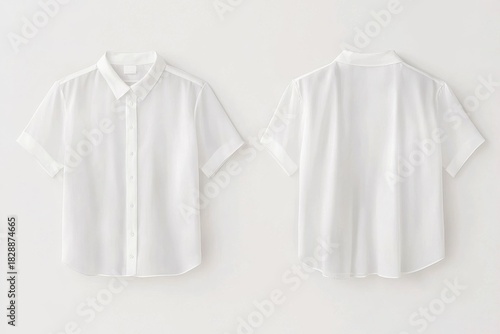 Short-sleeve blouse displayed on a white background for versatile fashion styling