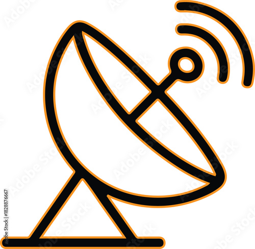 Satellite dish receiving wireless signals icon