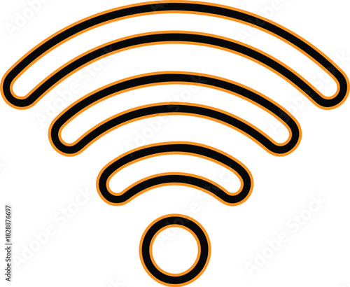 Simple wifi signal icon with dark outline