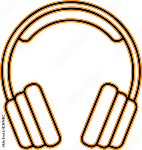 Outline of headphones icon on white background