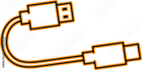 Simple usb cable with two connectors