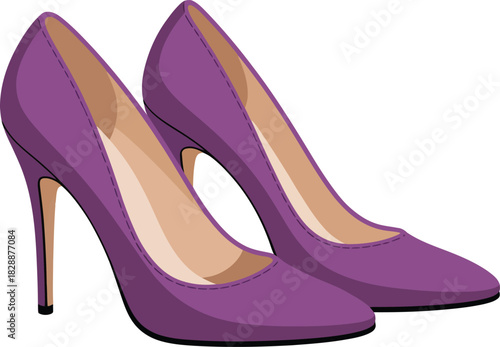 Purple High Heel Shoes Pair Stylish Footwear for Women