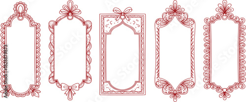 Elegant Red Frame Collection Decorative Borders for Various Design Projects and Creative Works