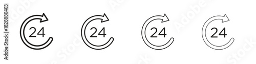 24 Hrs icons. premium symbol. Vector sign icon logo template.