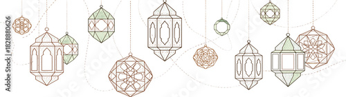 Elegant Lanterns Garland Festive Hanging Decorations for Celebrations and Events