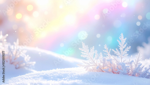 ホログラムのきらめきが舞うかわいい白いフロスト幻想背景Y2K
– Frosty Holographic Shimmer Background with a Magical Holiday Glow
