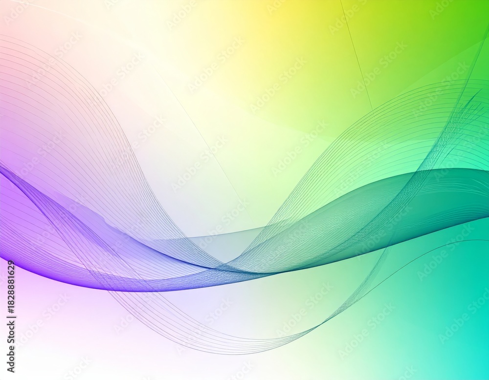 Obraz premium Abstract multicolor 3d gradient background with hi-tech elements and waves