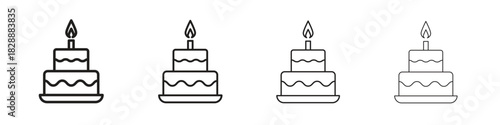 Cake birthday icons. premium symbol. Vector sign icon logo template.