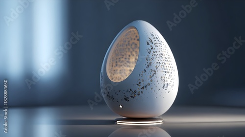 Fototapeta Naklejka Na Ścianę i Meble -  Digital creative egg, futuristic design, 3D render, colorful, abstract, modern digital art. Concept:
Innovation, creativity, technology, 3D design, abstract concept, digital art, modern illustration.