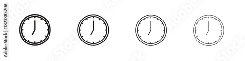 Clock seven icons. premium symbol. Vector sign icon logo template.