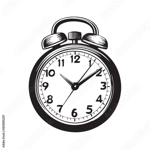 black clock isolated on white