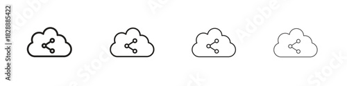 Cloud share icons. premium symbol. Vector sign icon logo template.