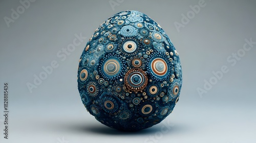 Fototapeta Naklejka Na Ścianę i Meble -  Digital creative egg, futuristic design, 3D render, colorful, abstract, modern digital art. Concept:
Innovation, creativity, technology, 3D design, abstract concept, digital art, modern illustration.