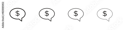 Comment dollar icons. premium symbol. Vector sign icon logo template.