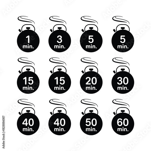 Set of kettle timers with different minute intervals