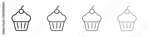 Cupcake icons. premium symbol. Vector sign icon logo template.