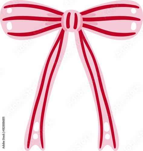cute bow tie ribbon accessories vector cartoon illustration