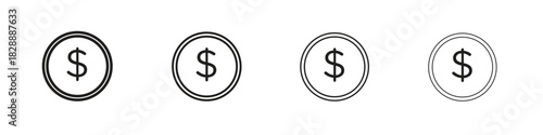 Dollar icons. premium symbol. Vector sign icon logo template.