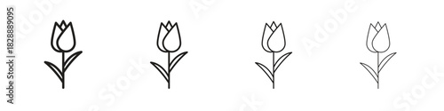Flower tulip icons. premium symbol. Vector sign icon logo template.