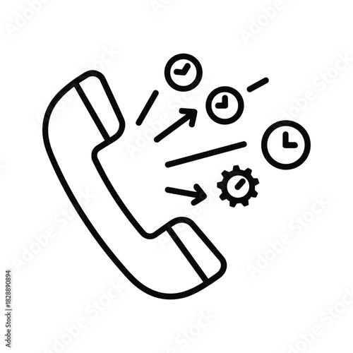 Underwater Robot with Camera and Robotic Claws Line Art