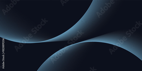 A dynamic and abstract digital design with flowing blue waveforms against a dark background,smooth, curving lines and dotted patterns that create a sense of movement and energy.