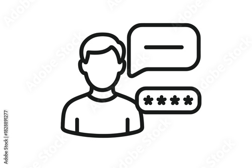 Minimalist line drawing symbolizing user authentication, secure login, and private account access