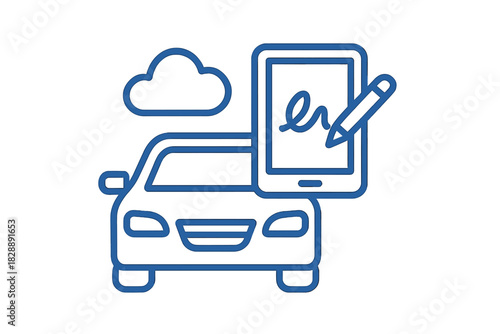 Digital contract signing for automotive services via mobile device and cloud network