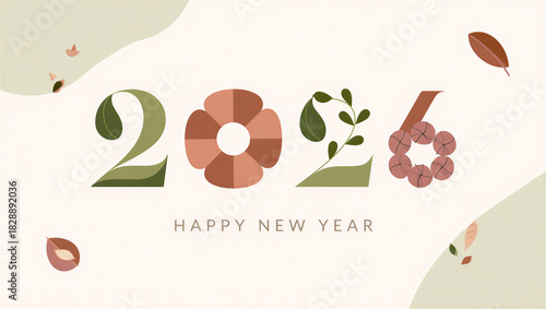 Clean and modern 2026 New Year with minimalist layouts and gradients, perfect for holiday greetings or seasonal branding