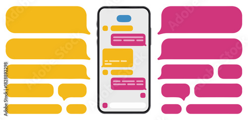 smartphone chat message bubbles interface