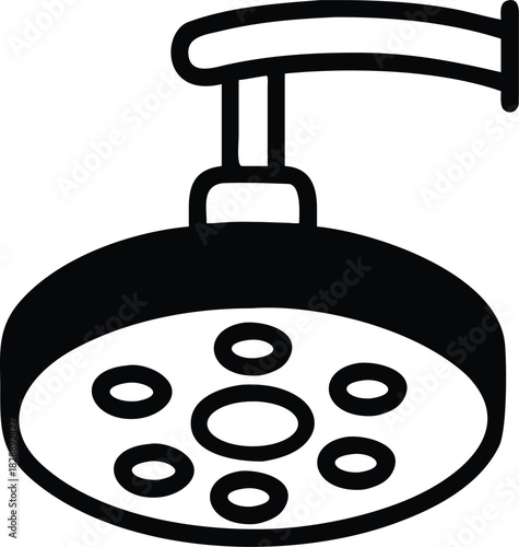 Surgery lamp flat icon. Lights surgical area. Operating room procedure tool