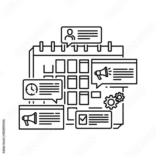Content marketing calendar planning and social media scheduling