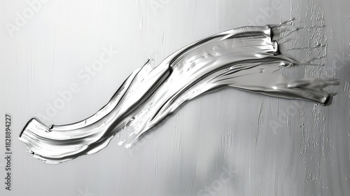 Silver Paint Swash on Textured Canvas Abstract Close Up Artistic Rendered Background Neutral Tones Minimalist Style