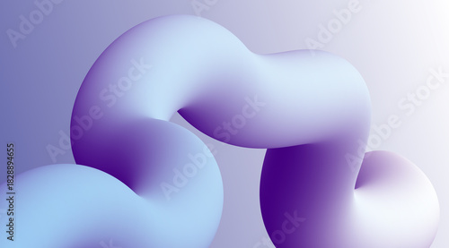 3D ribbon curl. Wavy line, stripe shape, form in white, indigo, light purple, steel blue, pastel smooth gradients, twisting dynamically across a smooth, bright background. Futuristic web design