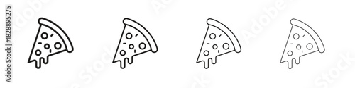 Pizza slice icons. premium symbol. Vector sign icon logo template.