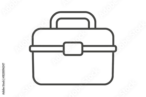 Minimalist black and white utility storage box or container with a top handle