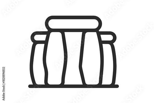Minimalist outline of the ancient Stonehenge megalithic monument landmark