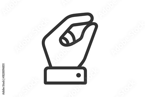 Minimalist hand gesture making a pinch indicating small or precise measurement
