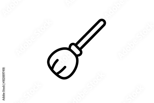 Simple outline of a household cleaning broom or traditional witch's flying implement
