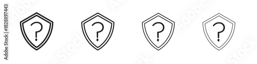 Shield interrogation icons. premium symbol. Vector sign icon logo template.