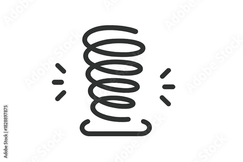 Minimalist black helical compression spring symbol for engineering and physics concepts