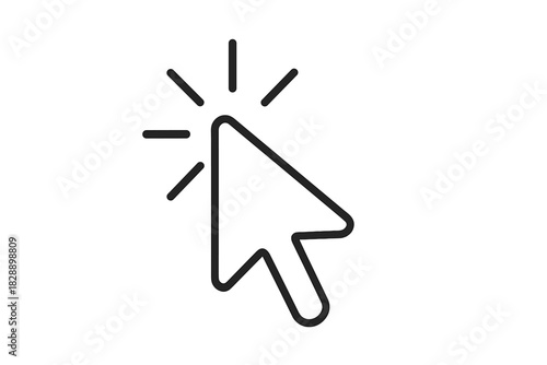 Computer mouse cursor pointer clicking or selecting an interactive digital element