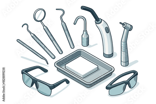 Professional dental instruments and equipment collection for modern dentistry