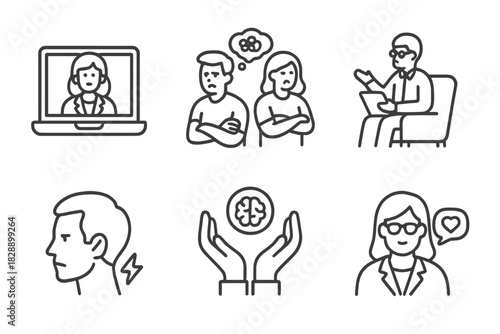 Mental health and psychology concepts for couple therapy, stress, and online support